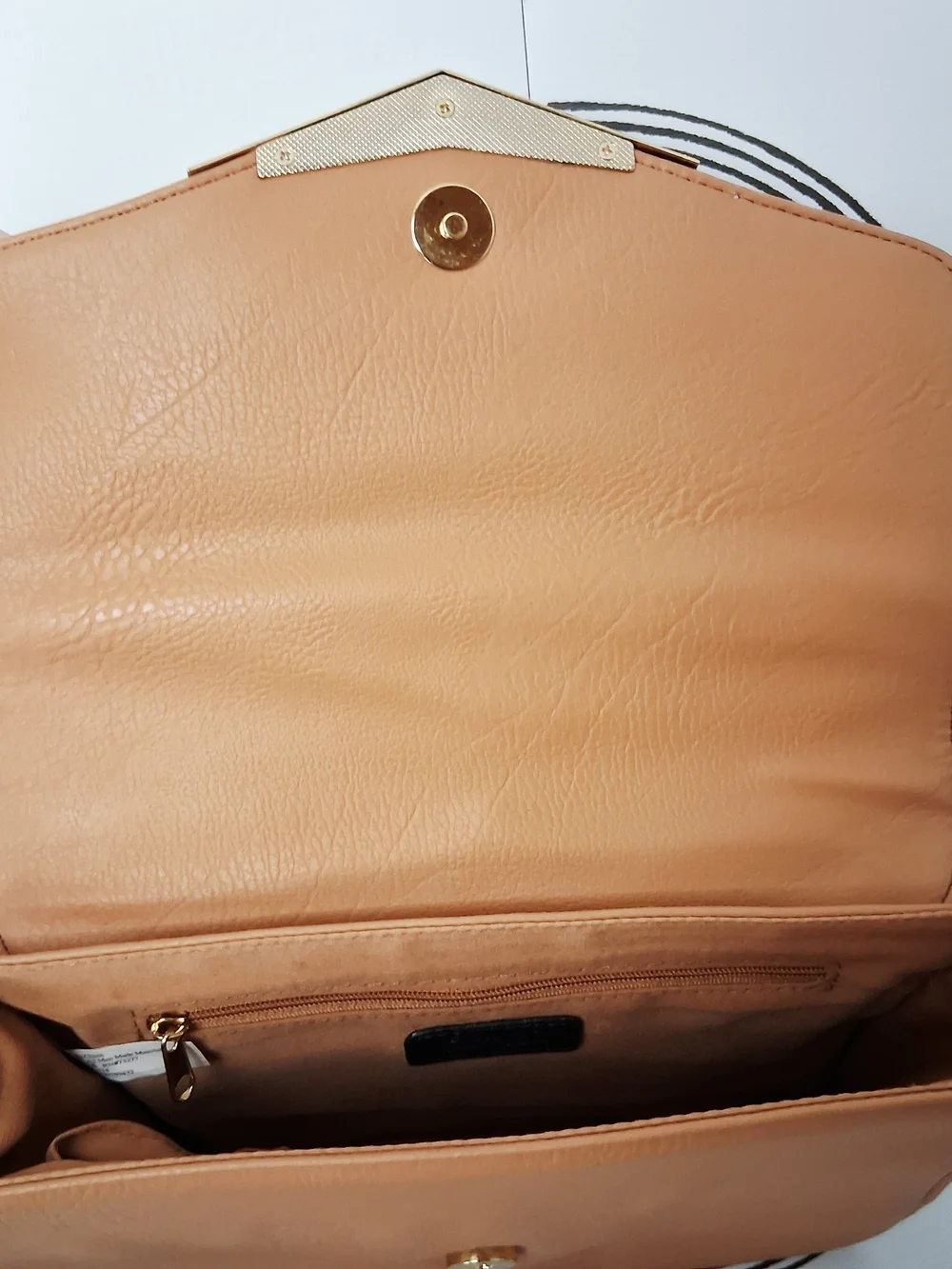 NWT Apt 9 Colorblock Crossbody Bag Cream Black Tan Shoulder Purse Gold Hardware